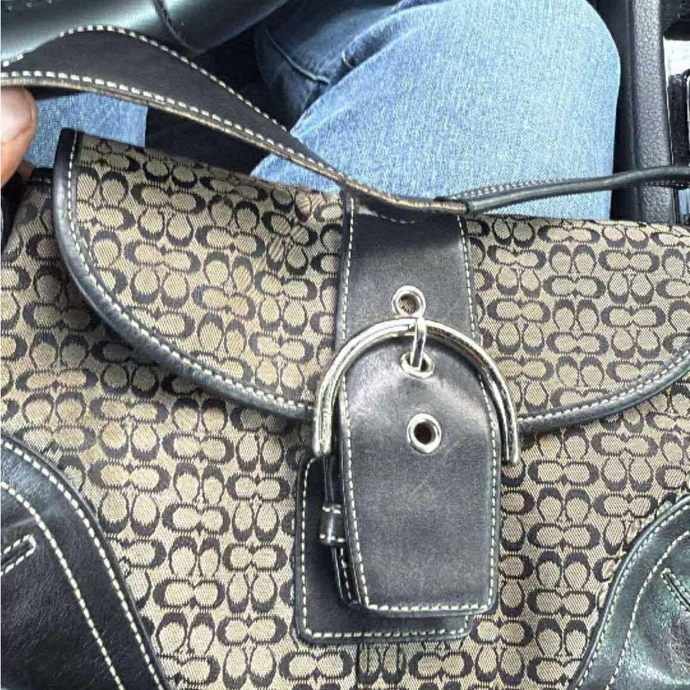 Black coach monogram soho bag